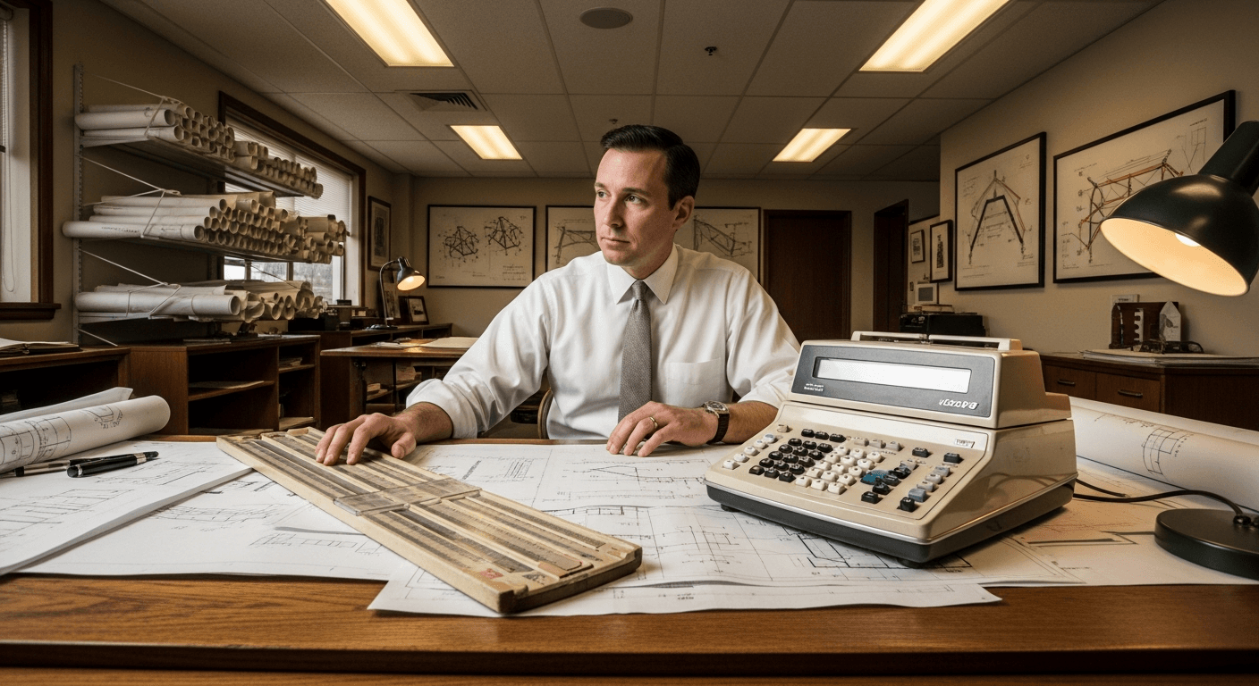 Illustration for The Slide Rule Moment: When Better Tools Threatened "Real" Work